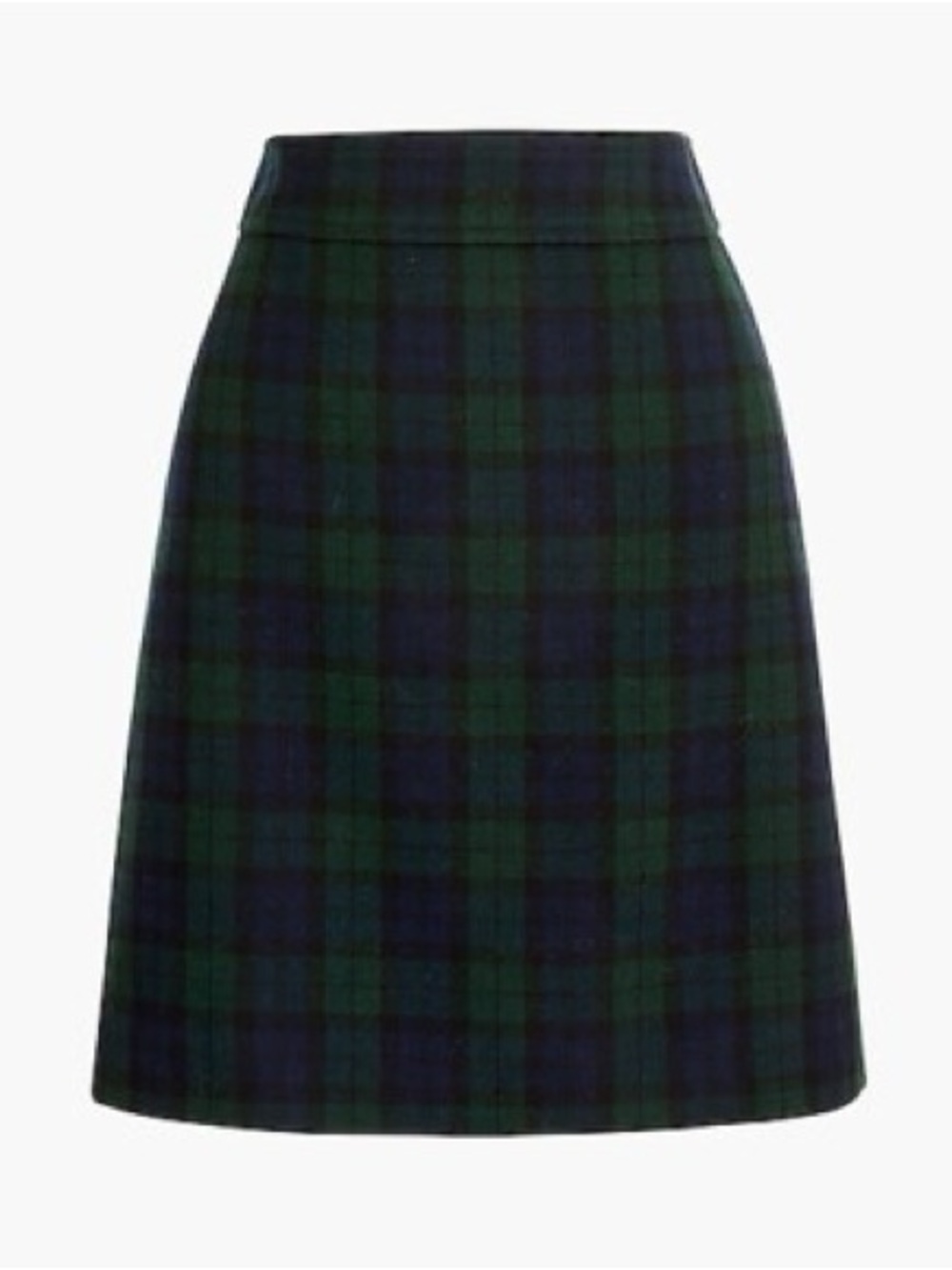 J. Crew Wool Blend Blackwatch Plaid A-Line Mini Skirt